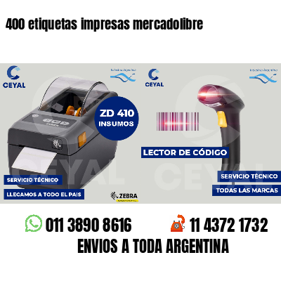 400 etiquetas impresas mercadolibre