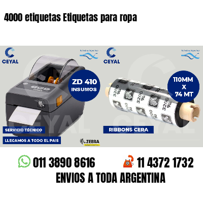 4000 etiquetas Etiquetas para ropa