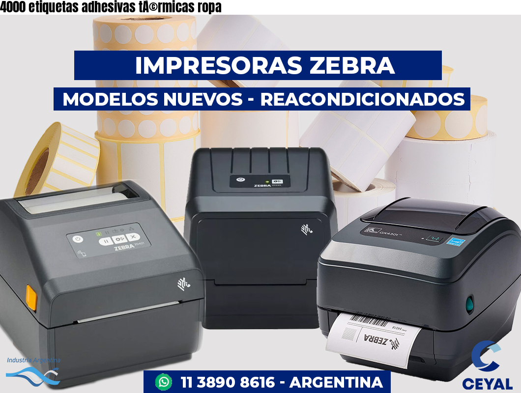 4000 etiquetas adhesivas tÃ©rmicas ropa