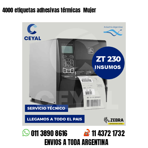 4000 etiquetas adhesivas térmicas  Mujer