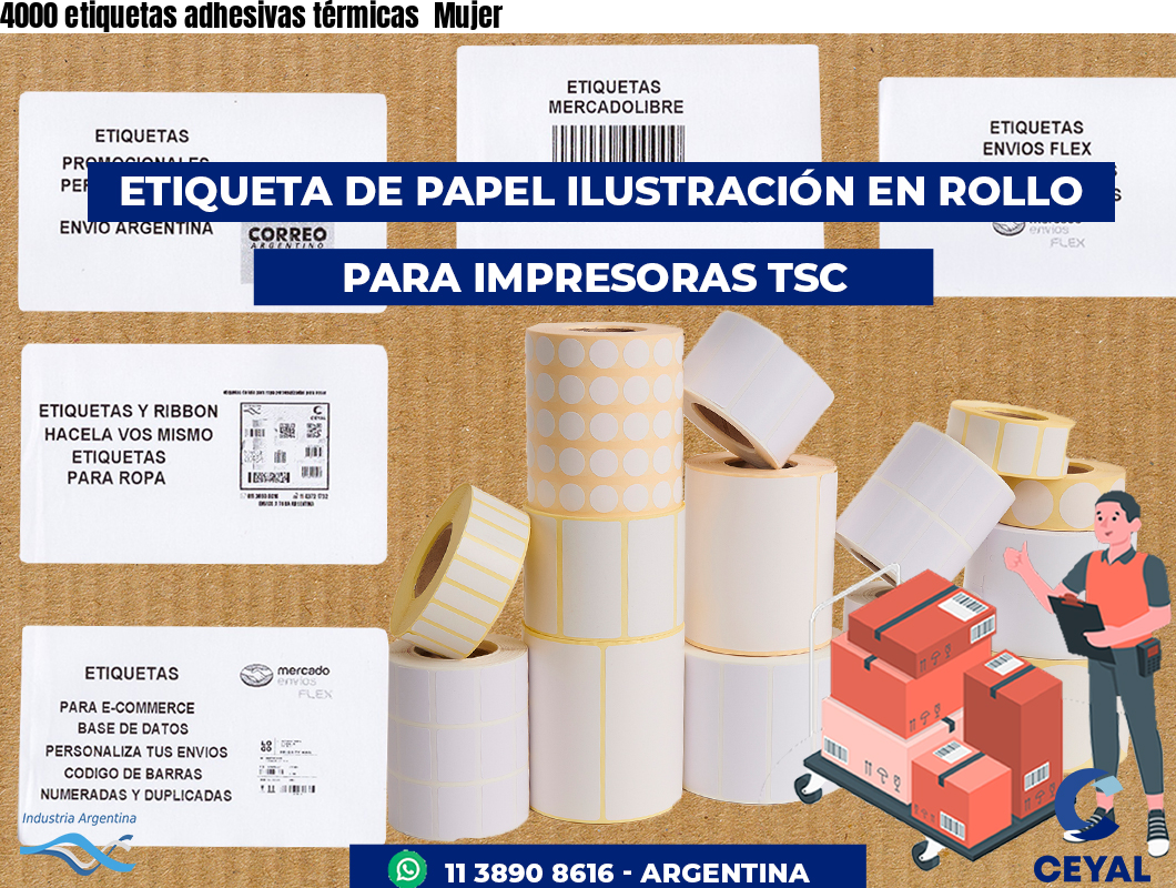 4000 etiquetas adhesivas térmicas  Mujer