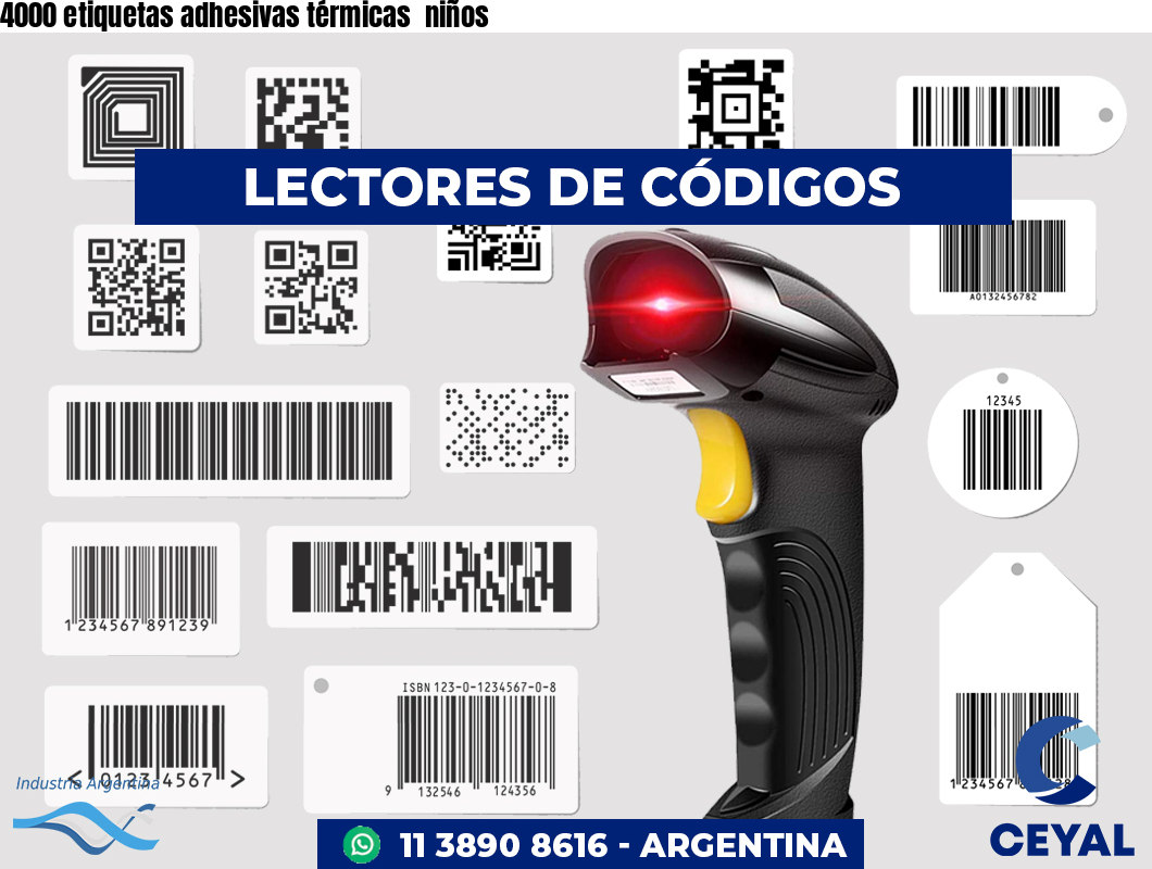 4000 etiquetas adhesivas térmicas  niños