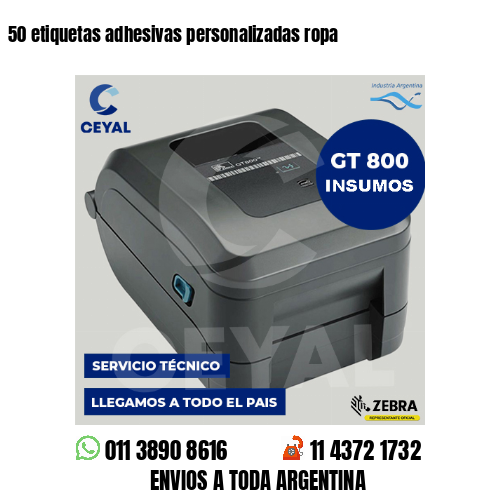 50 etiquetas adhesivas personalizadas ropa