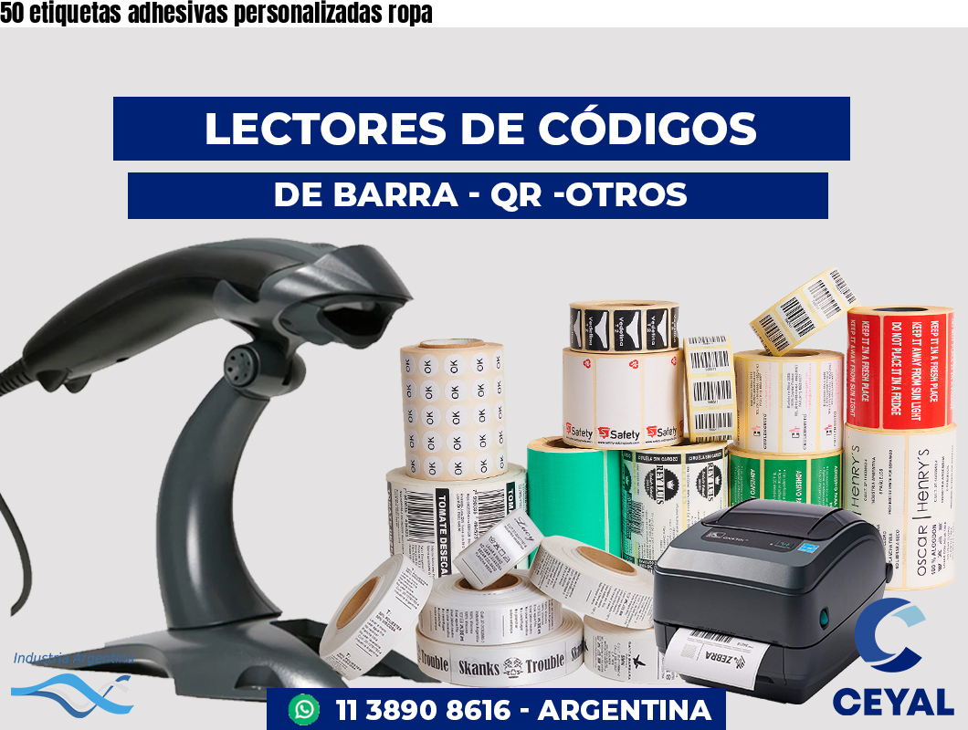 50 etiquetas adhesivas personalizadas ropa