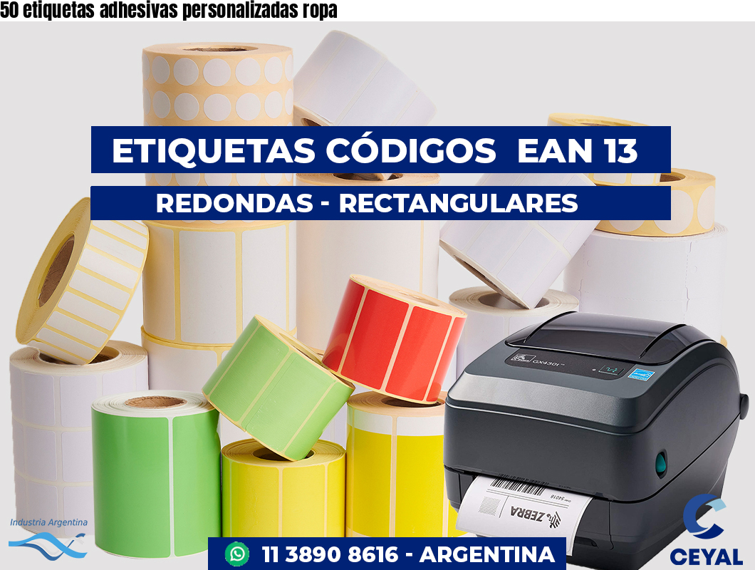 50 etiquetas adhesivas personalizadas ropa