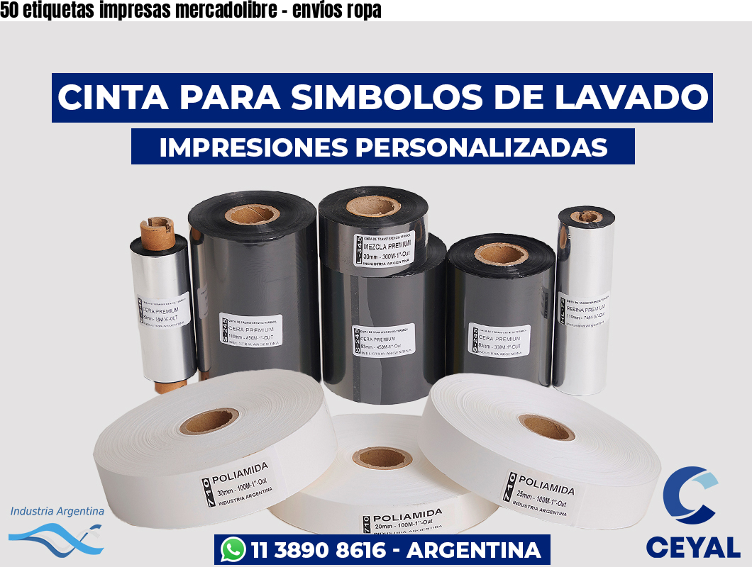 50 etiquetas impresas mercadolibre – envíos ropa