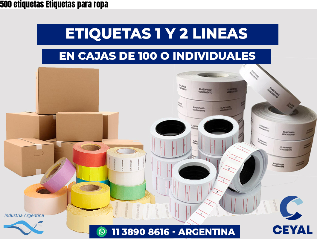 500 etiquetas Etiquetas para ropa