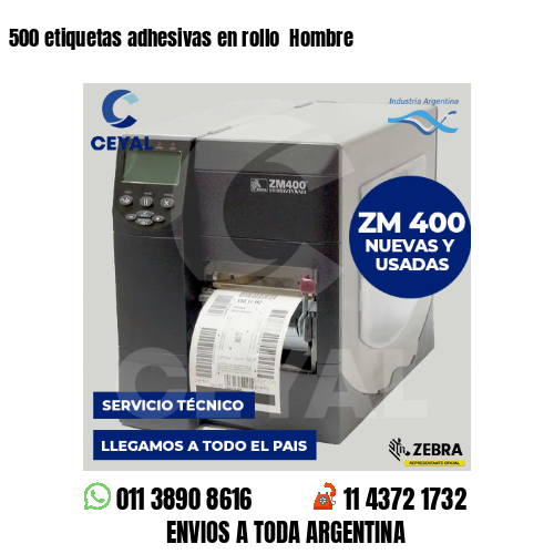 500 etiquetas adhesivas en rollo  Hombre