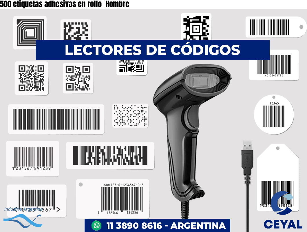 500 etiquetas adhesivas en rollo  Hombre