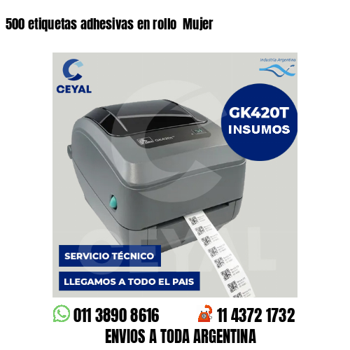 500 etiquetas adhesivas en rollo  Mujer