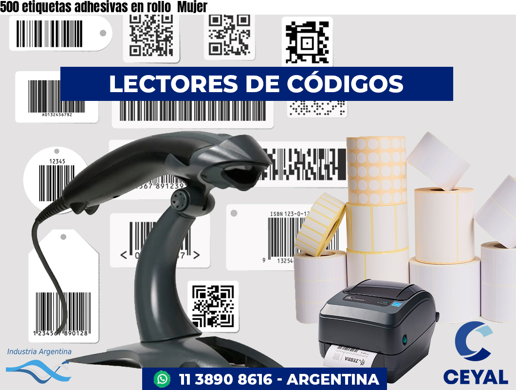 500 etiquetas adhesivas en rollo  Mujer