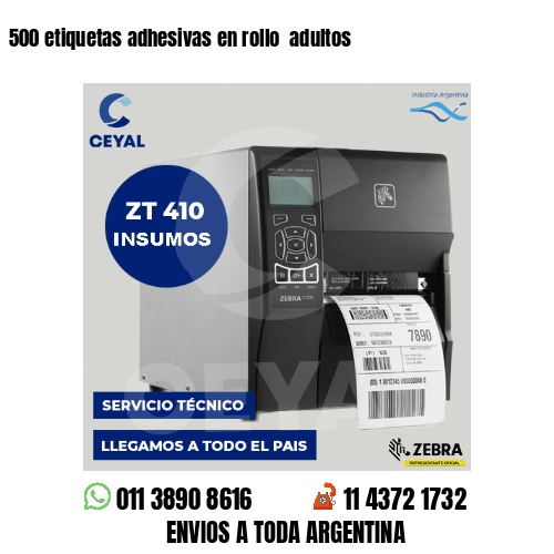 500 etiquetas adhesivas en rollo  adultos