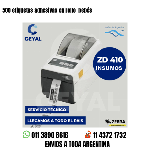 500 etiquetas adhesivas en rollo  bebés