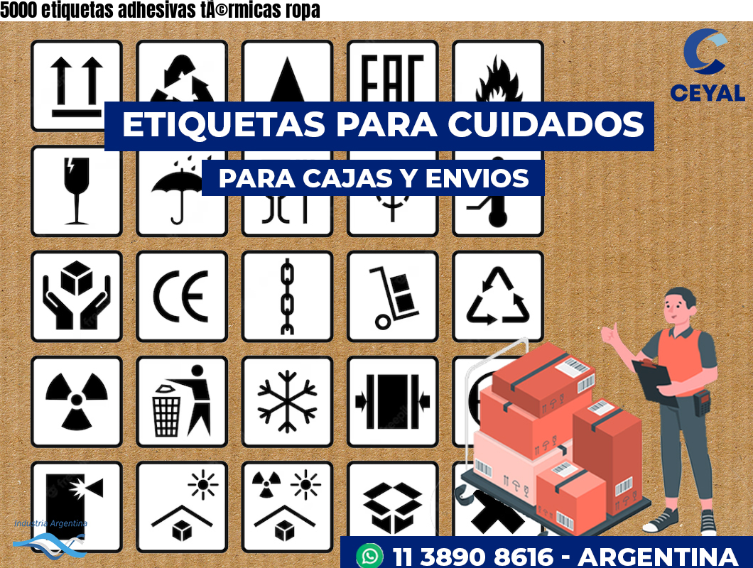 5000 etiquetas adhesivas tÃ©rmicas ropa