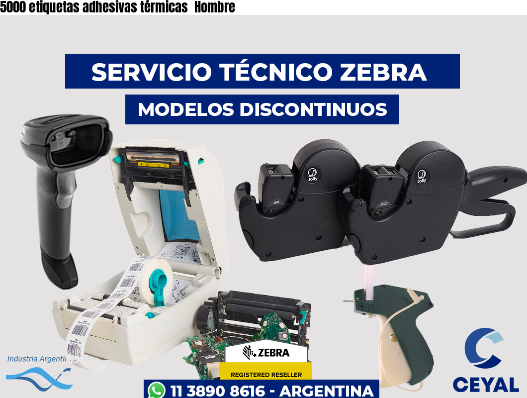 5000 etiquetas adhesivas térmicas  Hombre