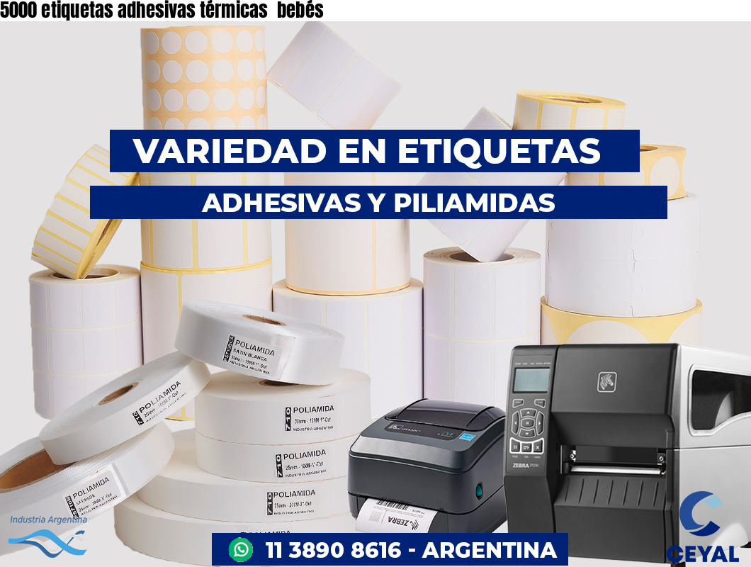 5000 etiquetas adhesivas térmicas  bebés