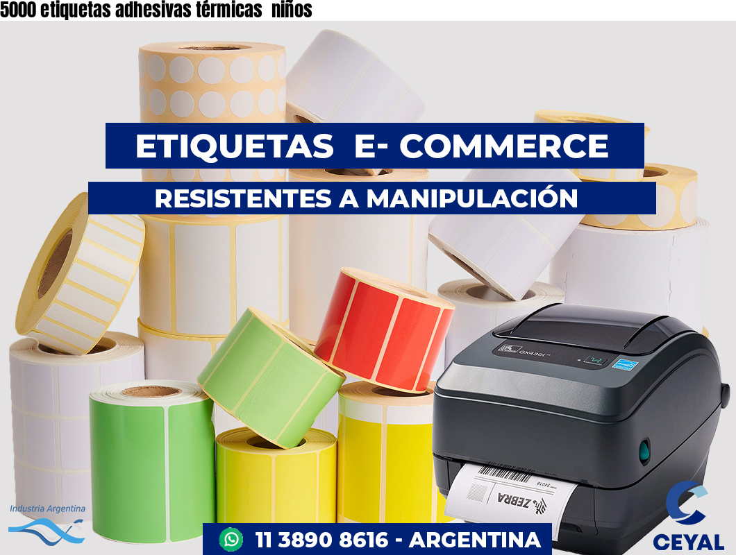 5000 etiquetas adhesivas térmicas  niños