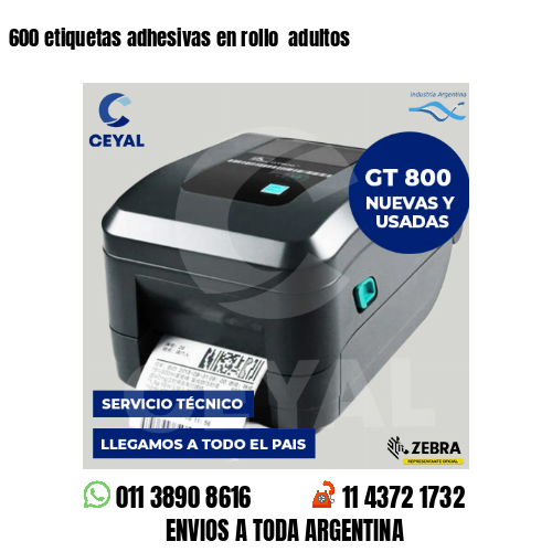 600 etiquetas adhesivas en rollo  adultos
