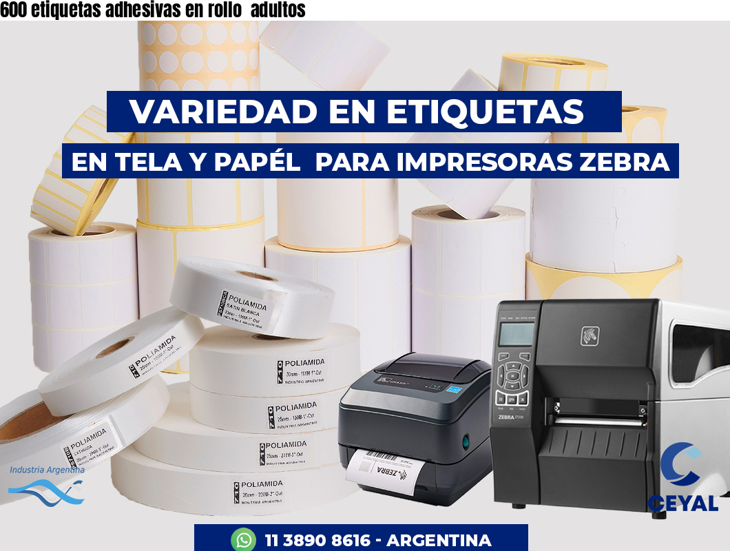 600 etiquetas adhesivas en rollo  adultos