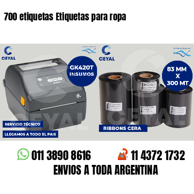 700 etiquetas Etiquetas para ropa