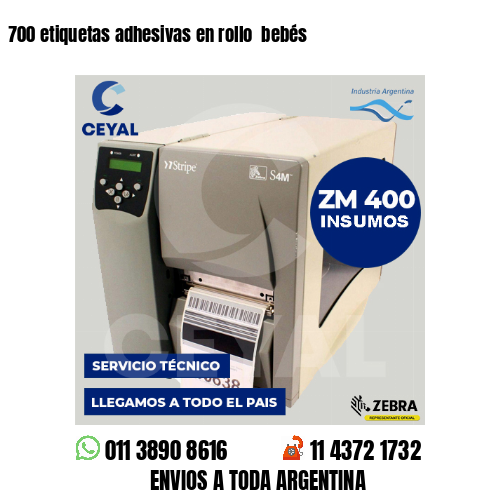 700 etiquetas adhesivas en rollo  bebés