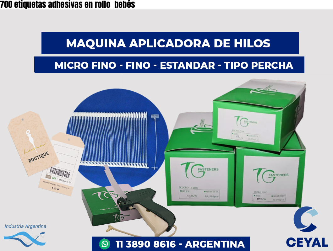 700 etiquetas adhesivas en rollo  bebés