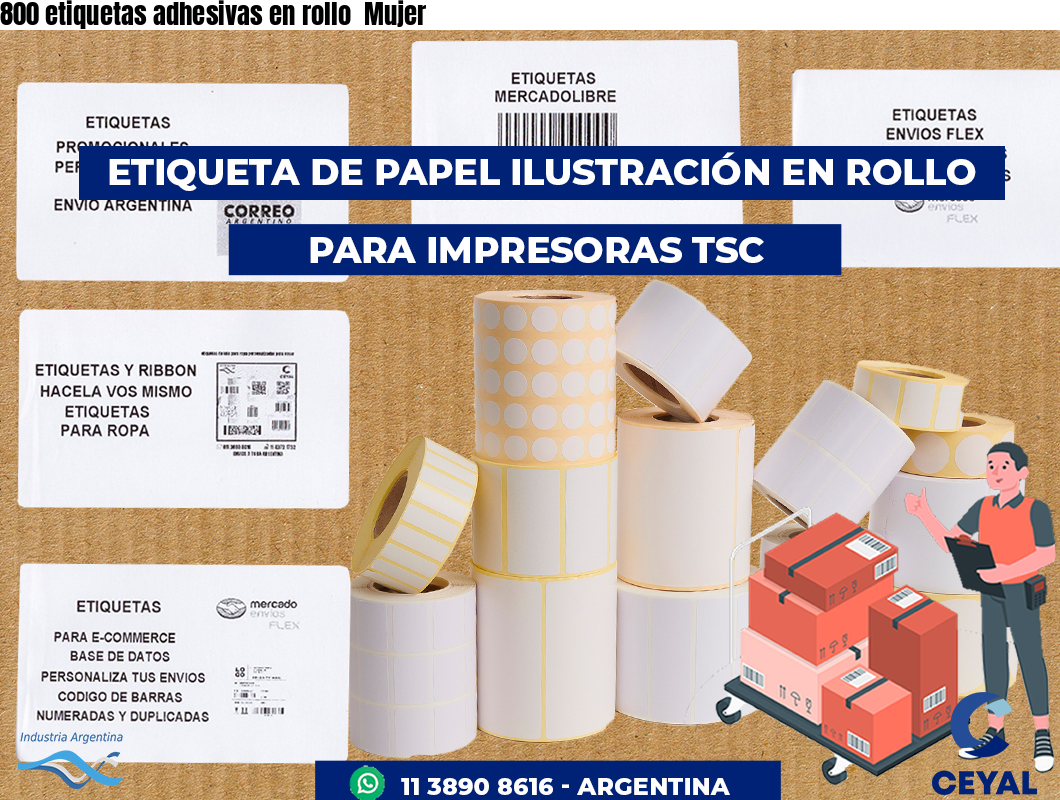 800 etiquetas adhesivas en rollo  Mujer