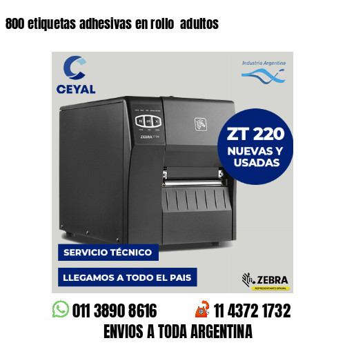 800 etiquetas adhesivas en rollo  adultos
