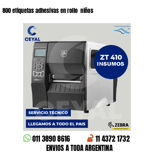 800 etiquetas adhesivas en rollo  niños