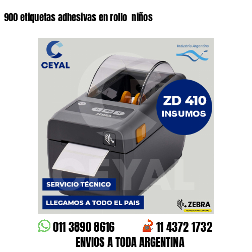 900 etiquetas adhesivas en rollo  niños
