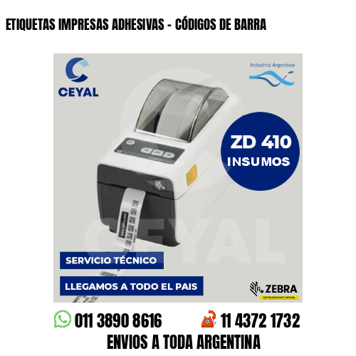 ETIQUETAS IMPRESAS ADHESIVAS - CÓDIGOS DE BARRA