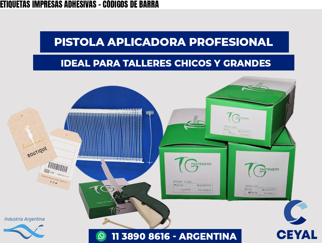 ETIQUETAS IMPRESAS ADHESIVAS - CÓDIGOS DE BARRA