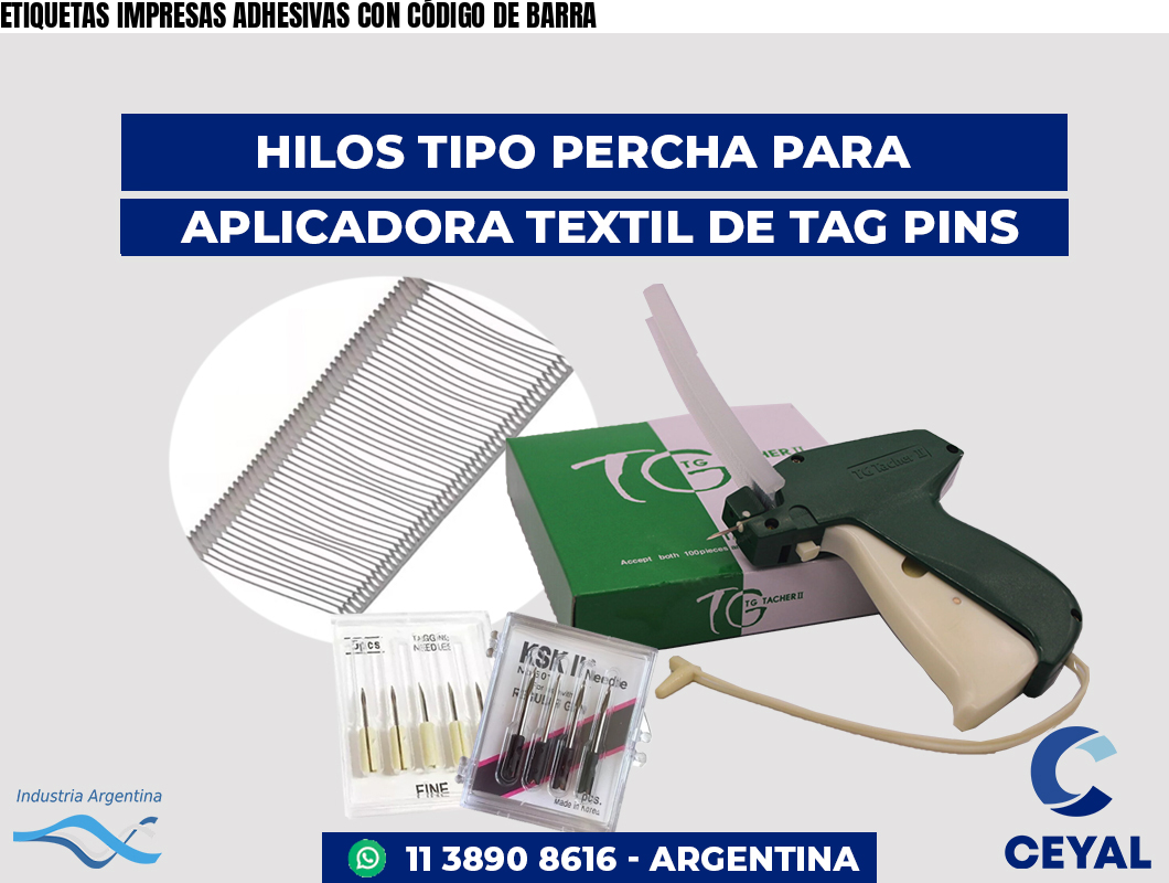 ETIQUETAS IMPRESAS ADHESIVAS CON CÓDIGO DE BARRA