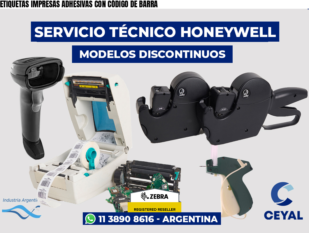 ETIQUETAS IMPRESAS ADHESIVAS CON CÓDIGO DE BARRA