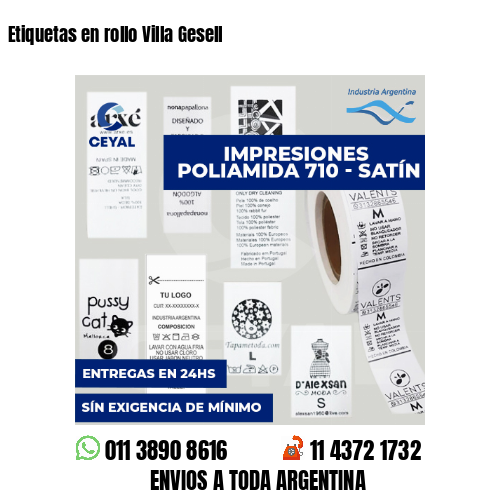 Etiquetas en rollo Villa Gesell