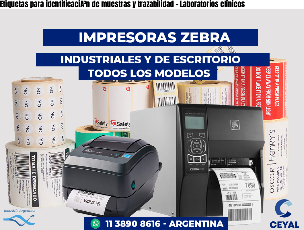 Etiquetas para identificaciÃ³n de muestras y trazabilidad - Laboratorios clínicos