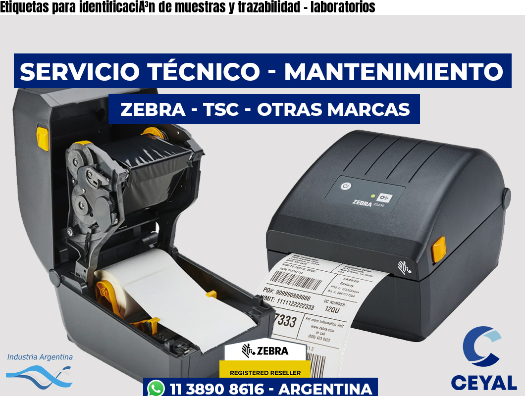 Etiquetas para identificaciÃ³n de muestras y trazabilidad - laboratorios