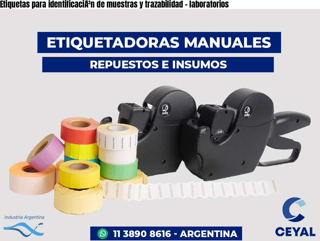 Etiquetas para identificaciÃ³n de muestras y trazabilidad - laboratorios