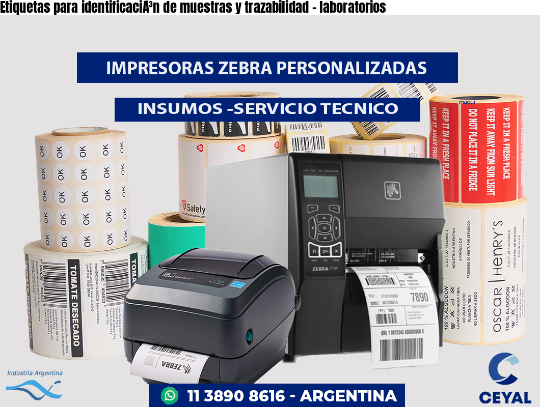 Etiquetas para identificaciÃ³n de muestras y trazabilidad - laboratorios
