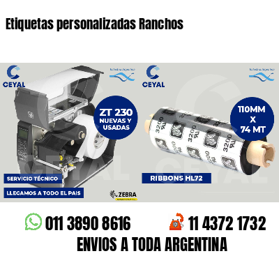 Etiquetas personalizadas Ranchos