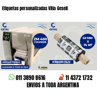 Etiquetas personalizadas Villa Gesell