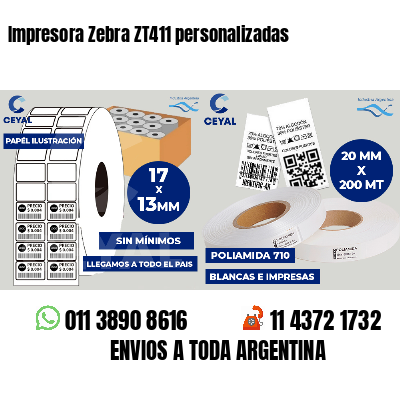 Impresora Zebra ZT411 personalizadas