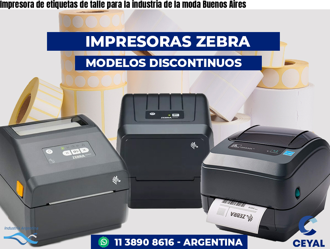 Impresora de etiquetas de talle para la industria de la moda Buenos Aires