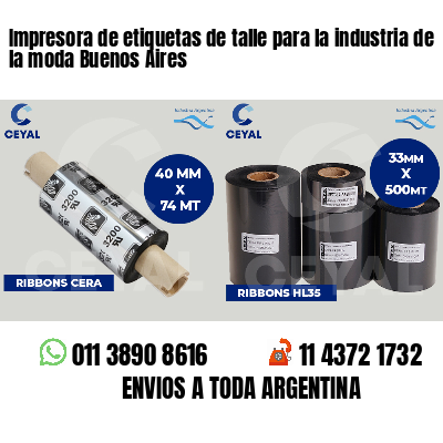 Impresora de etiquetas de talle para la industria de la moda Buenos Aires