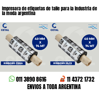Impresora de etiquetas de talle para la industria de la moda argentina