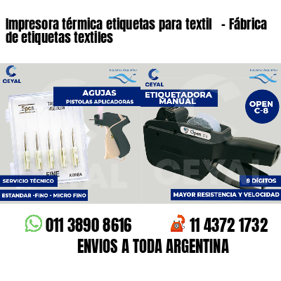 Impresora térmica etiquetas para textil   - Fábrica de etiquetas textiles