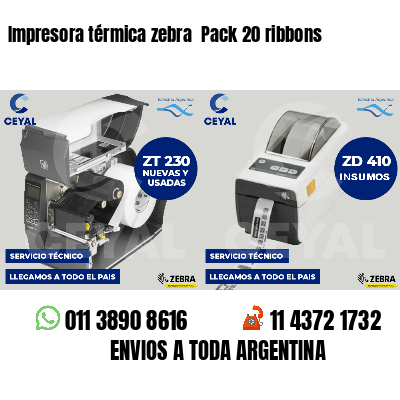 Impresora térmica zebra  Pack 20 ribbons
