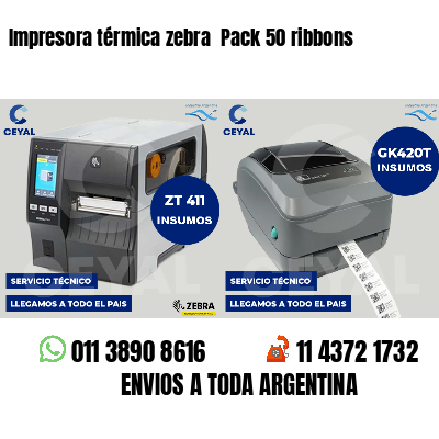 Impresora térmica zebra  Pack 50 ribbons