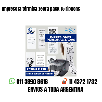 Impresora térmica zebra pack 15 ribbons