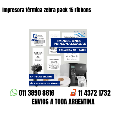 Impresora térmica zebra pack 15 ribbons